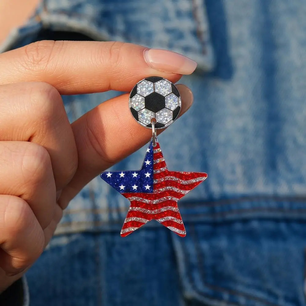 Women Earrings Usa Flag Acrylic Dangle Drop Earrings Independence Day-themed Accessories Comfortable Holiday Jewelry for Sports