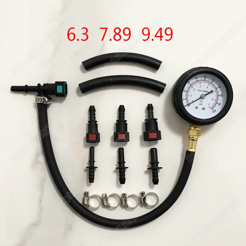 Fuel Pressure Test Kit - Fuel Pressure Gauge - 0-100PSI Fuel Injection Pump Pressure Tester Gauge Kit for Car, Motorcycle