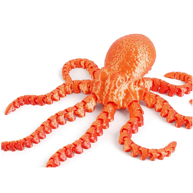 3D Printed Octopus Figurine - Realistic Ocean Decor, Trendy Toy, Creative Gift Model