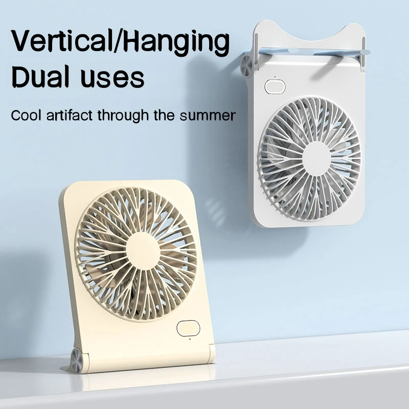 Small Desk Fan 2000mAh USB Rechargeable Cooling Fan 3 Speed Cool Wind Blower Portable Air Circulation Ventilador for Home Office