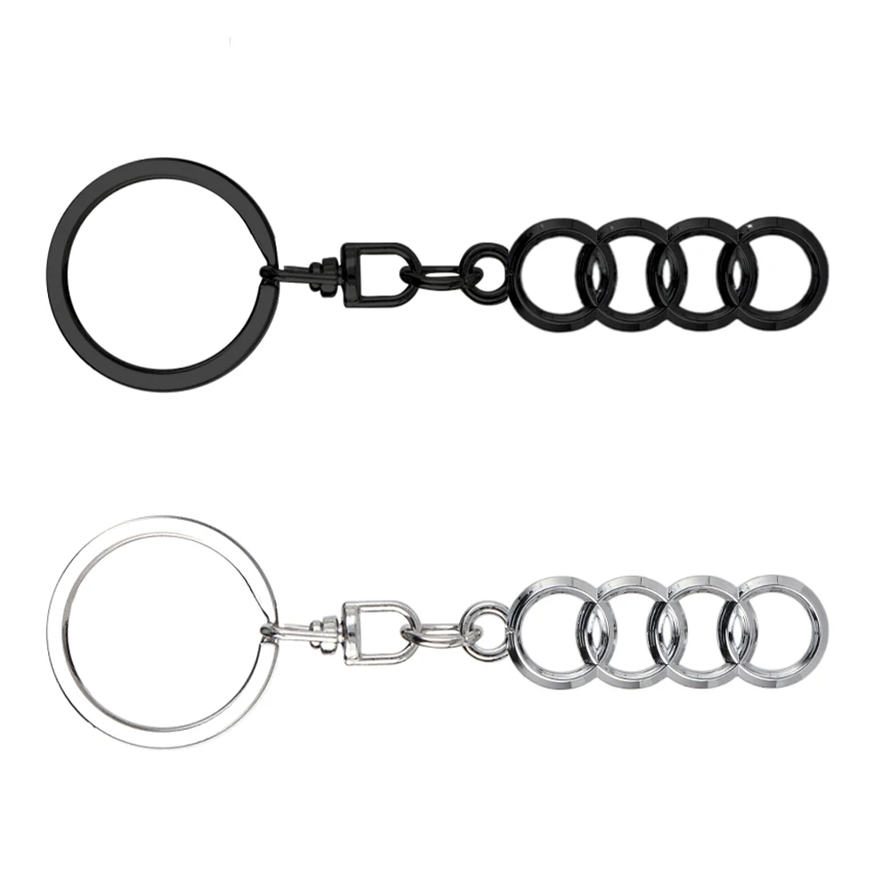 Car Metal Keychain Leather Key Ring Badge Braided Rope Key Case Gifts For Audi SLine A5 A3 A4 RS A6L A7 A4L Q5 Q7 Q3 TT A6 C7 R8