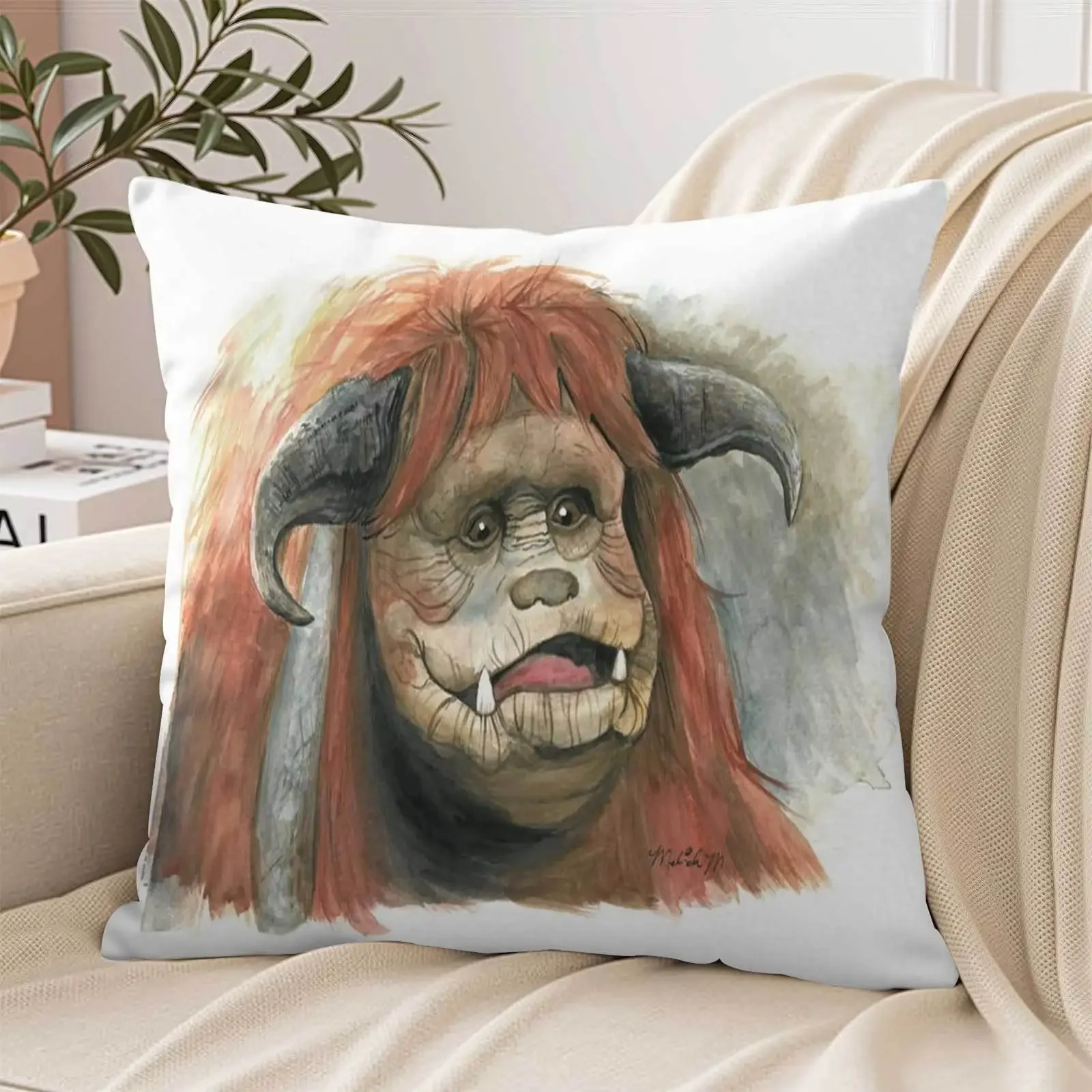 Custom 1pc Labyrinth Movie Ludo Goblin King Jareth Themed Throw Pillow Cover - 18x18 Inch Double-Sided Printed Case