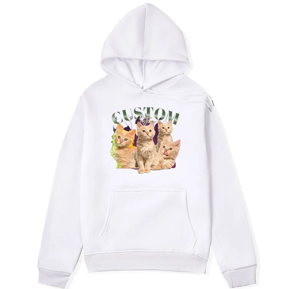 Funny Custom Bootleg Rap Cat print hoodie Hip Hop Sweatshirt men women Fashion Oversized Long-sleeved hoody pullover streetwear