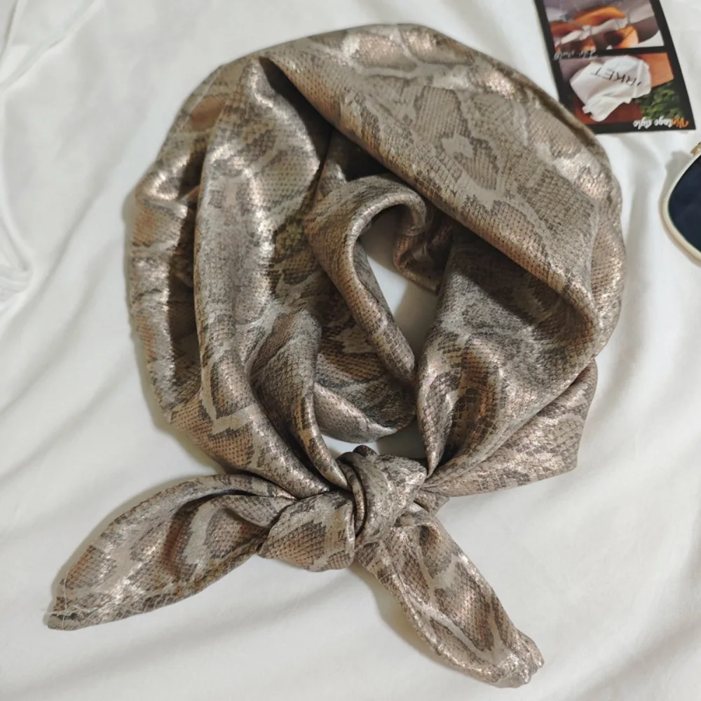 Headwear Y2K Snake Print Hair Scarf Hip Hop Square Serpentine Hair Band Turban Soft Snake Punk Bandana Girls