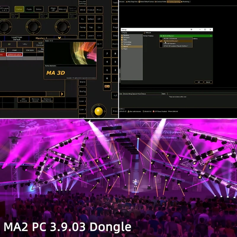 

MA2 On-PC Version 3.9.0.3 USB Dongle 256 DMX Universe Unlock for Lighting Control with Artnet & OnPC Wing Support