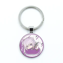 Hololive Anime Hosimati Suisei Shirakami Fubuki Nekomata Okayu Inugami Korone Usada Pekora Marine Keychain Glass Dome KeyRing