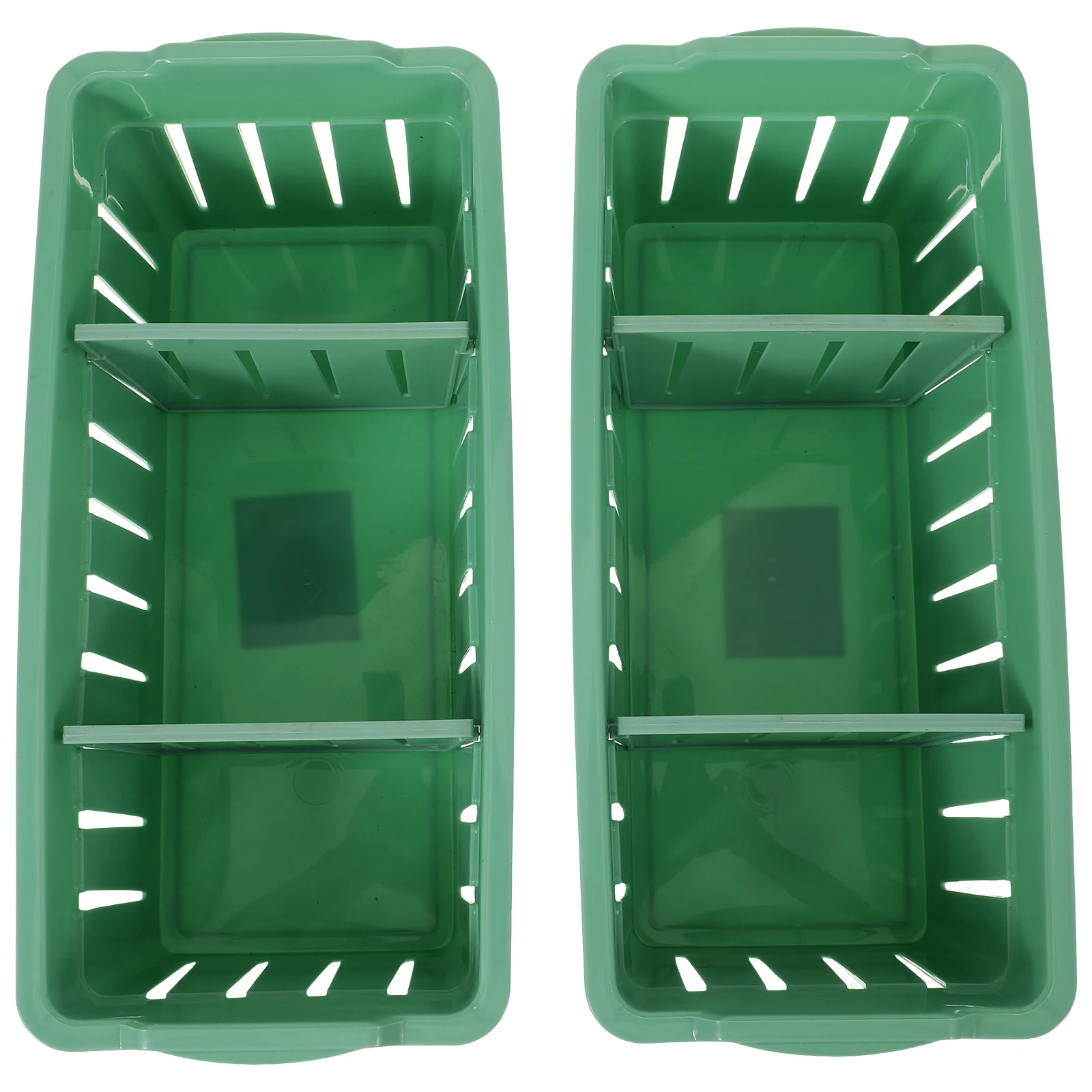 

2Pcs European Style Divided Makeup Case Cosmetics Organizer Hollow Cosmetics Storage Container for Women Female (Green)
