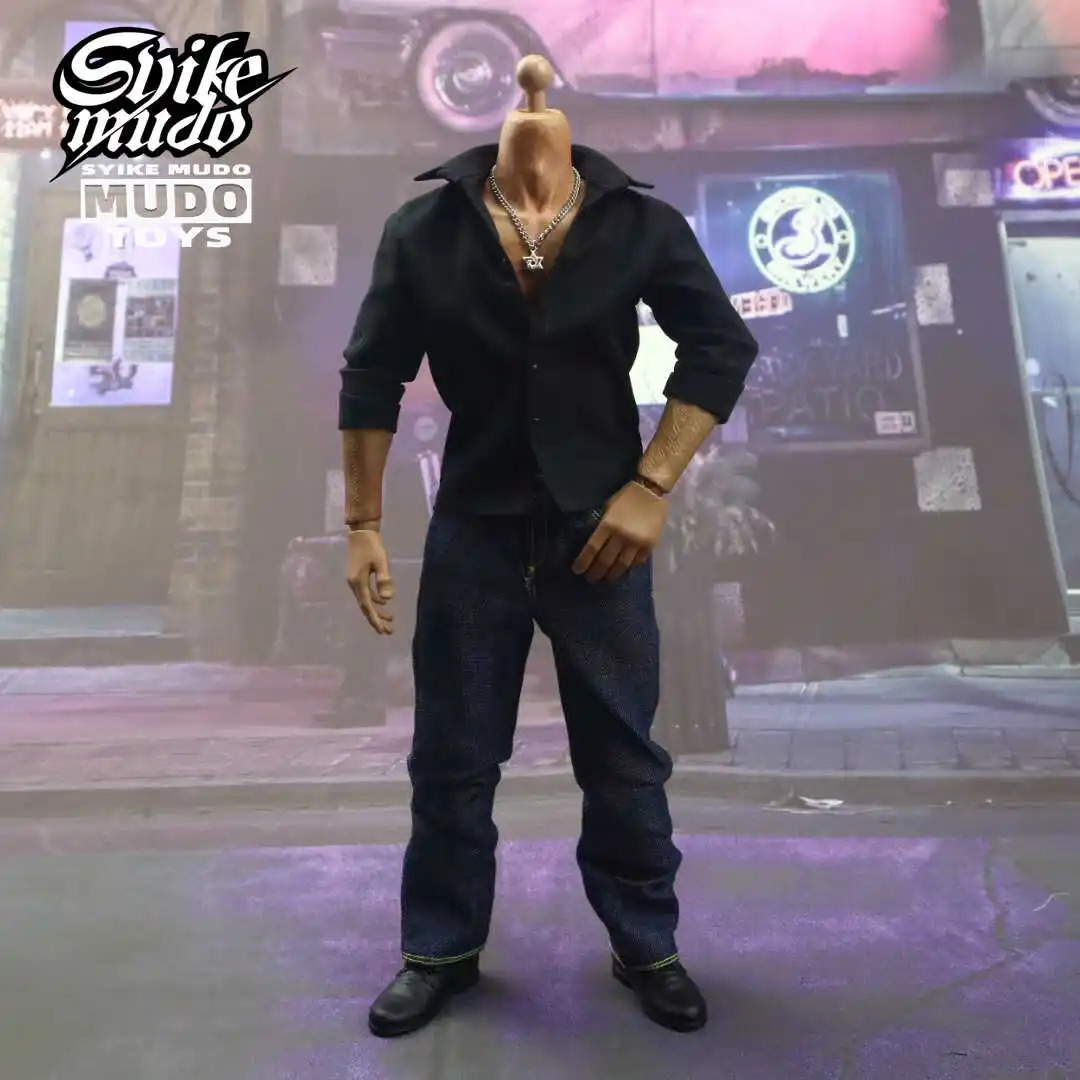 1/6 兵士ソリッドカラーシャツオープンカラーフォーマルシャツカジュアルスタイル 12 インチレギュラー無地ヴィンテージシャツに適しています