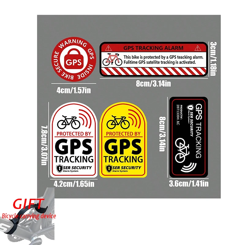نظام تحديد المواقع تتبع ملصقات إنذار دراجة نارية سكوتر سيارة عاكس لاصقة تزيين إطار دراجة هوائية مكافحة سرقة تحذير مائي