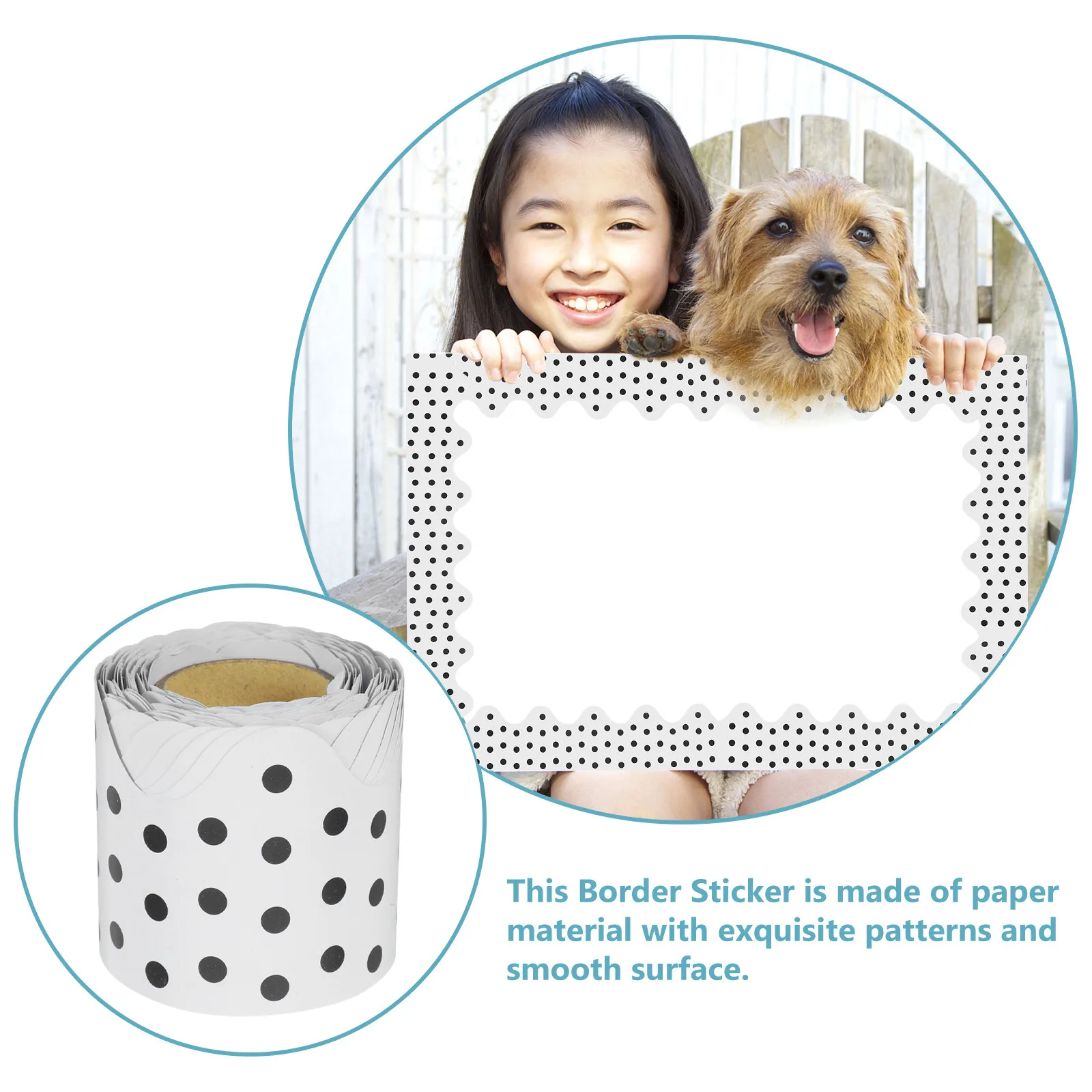 1 Roll Adhesive Classroom Border Sticker Bulletin Board Decoration Decorative Wear-Resistant Border Trim Paper for School Office