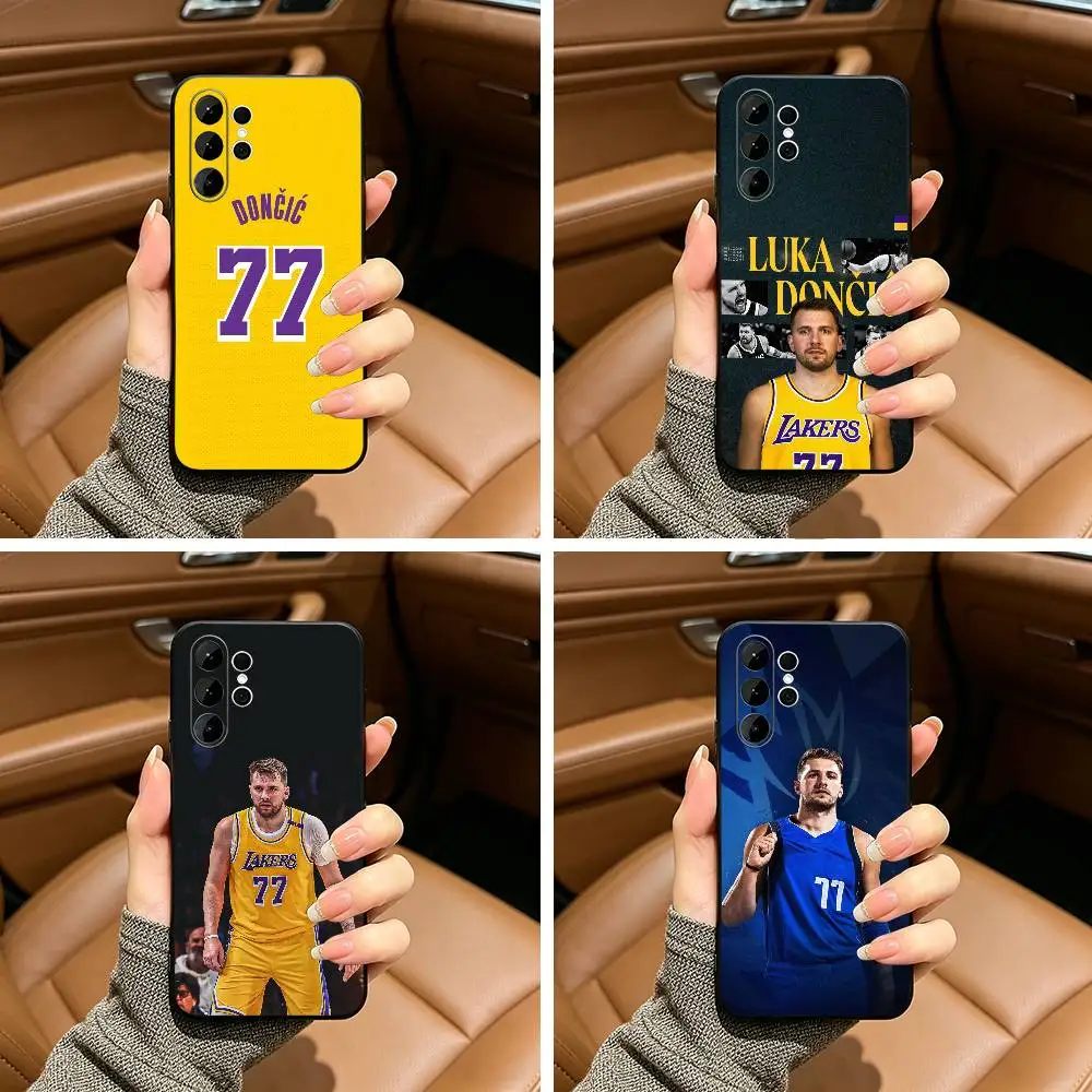 L-Luka -Doncic NO  77 Phone Case For Samsung S25,S24,S21,S22,,Plus S23,S30,Ultra,S20,Fe,Lite,Black Soft Silicone