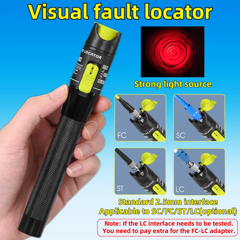 

Visual Fault Locator 50/1/10/20/30mw Fiber Optic Cable Tester SC/FC/ST 2.5mm Interface Optical Fiber VFL FTTH Test Tool