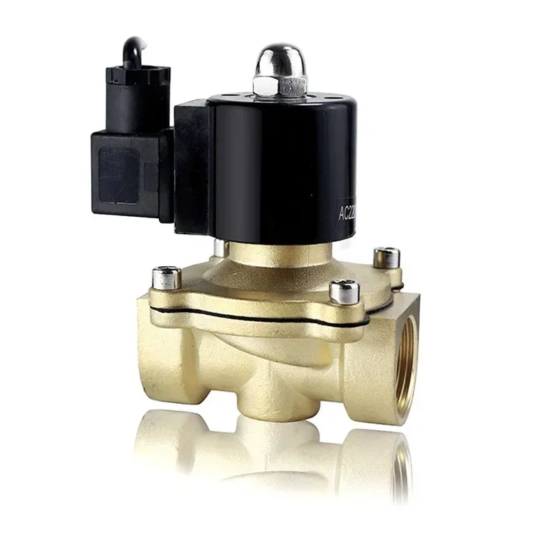 Válvula Solenóide Elétrica Válvula De Água, Normalmente Fechada, Latão Aberto