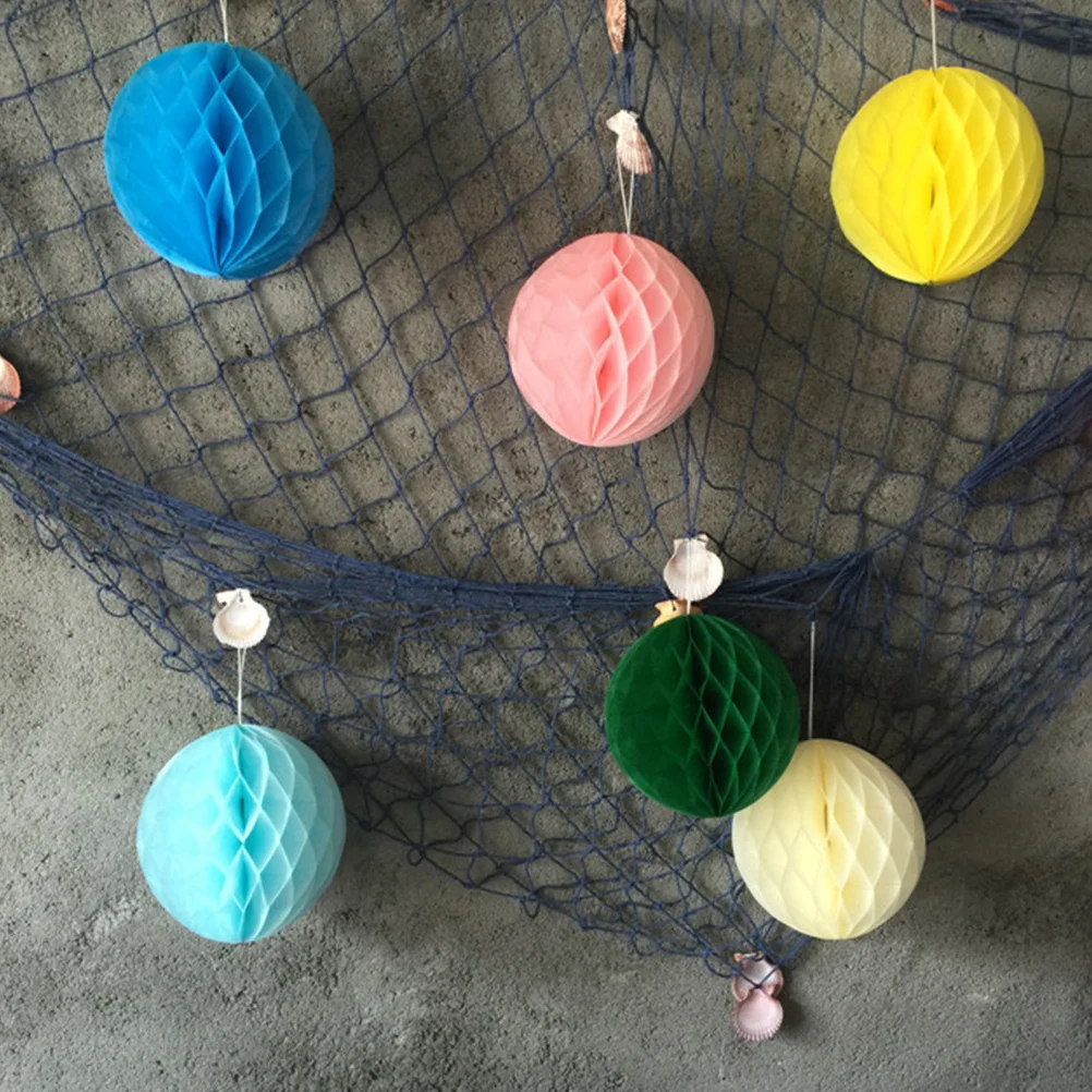 

12Pcs Party Banner Honeycomb Ball Garland Creative Paper Hanging Decorations Random Colors for Party Table Wall Decoration