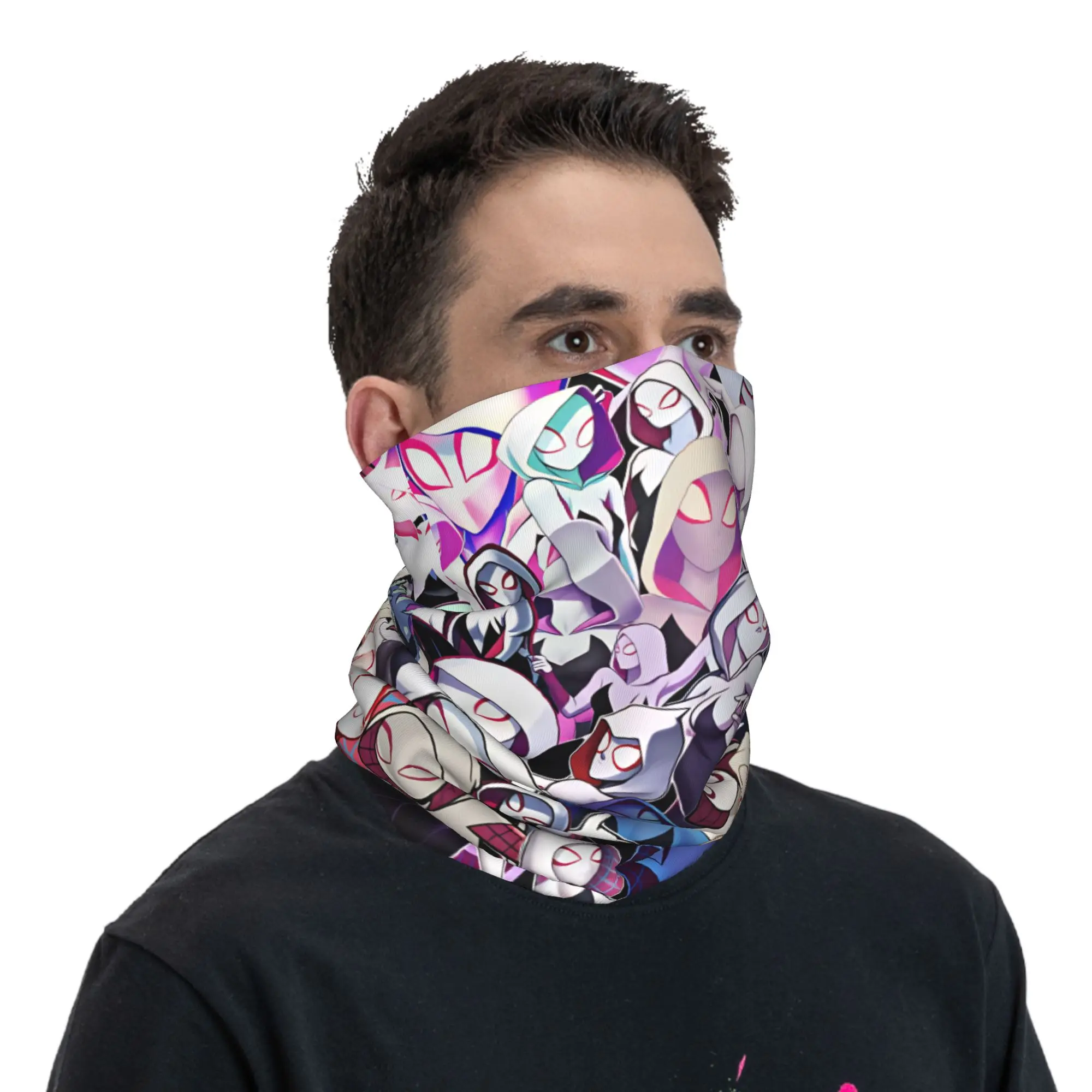 Spider Ghost Gwens Balaclava Running Travel  Cycling Mask Sun Protection Neck Warmer Face Cover Mask Autumn y2k Scarf Bandana