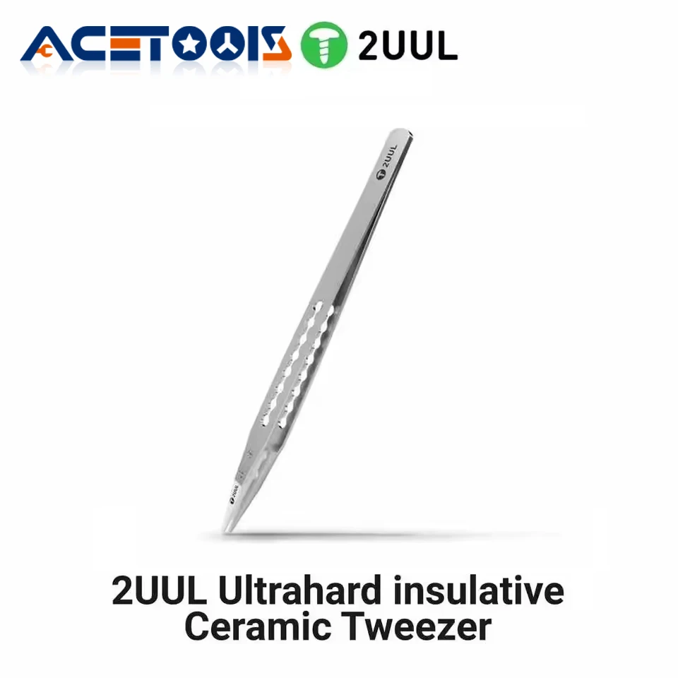 2UUL TW31 Ultrahard insulative Ceramic Tweezer Anti-Static For Mobile Chips Tweezers CPU/IC/PCB/Mobile Phone Repair Tweezer Tool