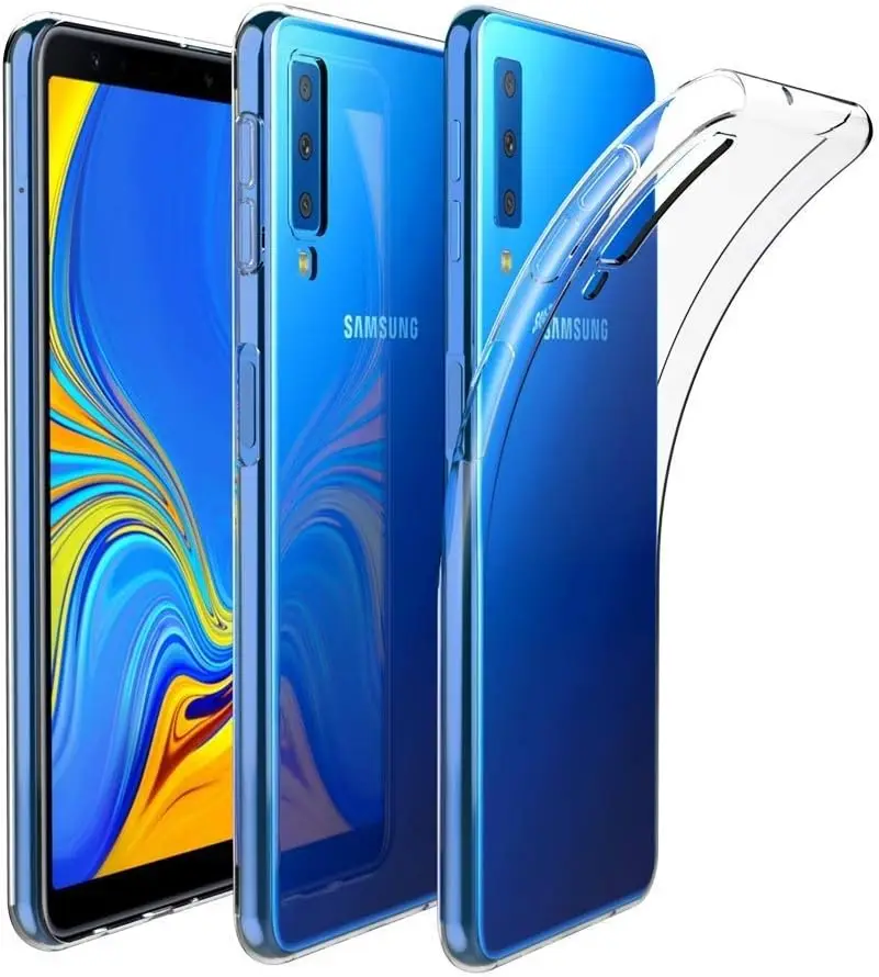Ультратонкий Прозрачный мягкий защитный чехол из ТПУ для камеры Samsung Galaxy A7 2018 SM-A750F