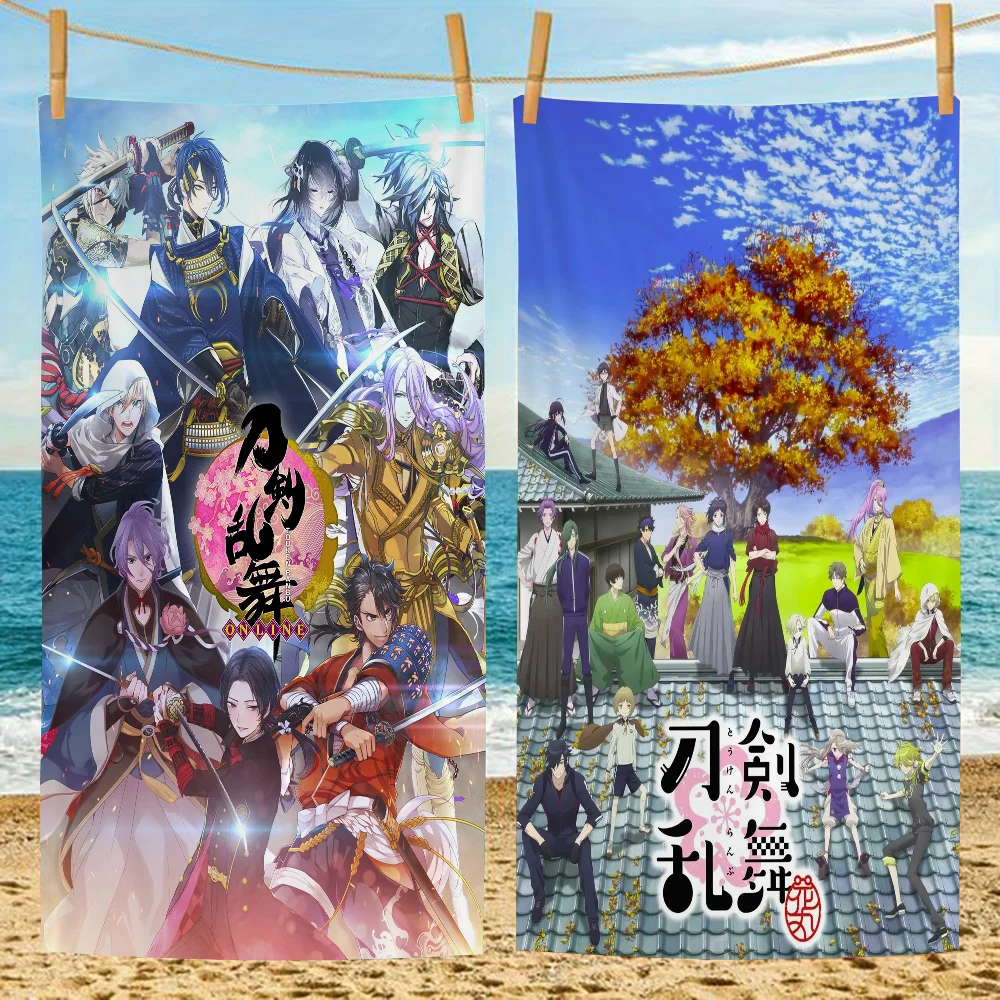 

T-Touken Ranbu Microfiber Beach Towel Absorbent Quick Dry Soft Yoga Swimming Resort Mountain Climbing Towel