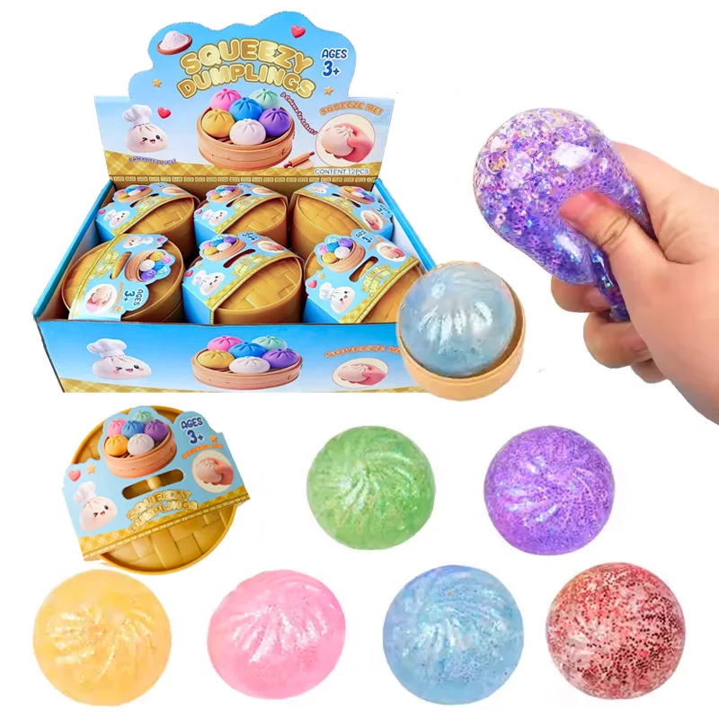 

Игрушка-пельмень с блестками, милые пельмени-сквиши в коробке с пароваркой, игрушки для снятия стресса и тревоги для детей и взрослых, Non Prospector