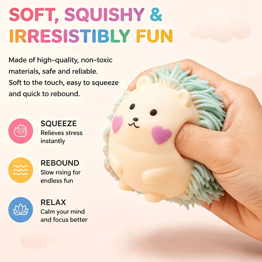Cute Office Desk Accessories Kawaii Hedgehog Squishy Slow Rising Animal Tactile Squeeze Prop Fun Novelty Gag Gift Party Favor