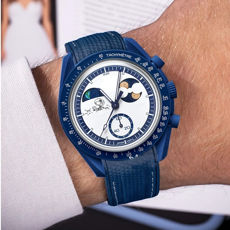 Pasek z gumy TPU do zegarka Omega X Swatch Co branded MoonSwatch 20mm z zakrzywionymi końcówkami, wodoszczelny, sportowy, silikonowy pasek do zegarka, bransoleta