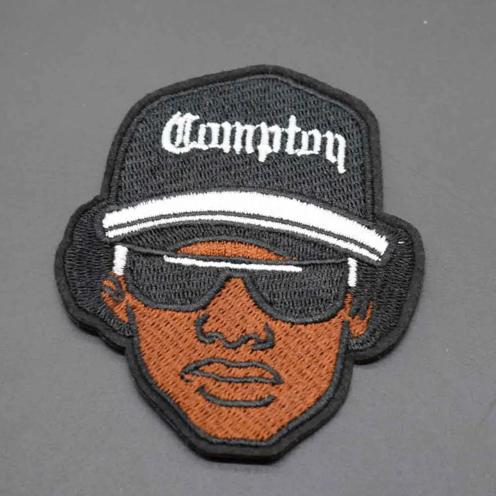 Black Cool Man Hippie James Rapper Iron On Embroidered Clothes Patches For Clothing Music Band Kanye Omari West Ye