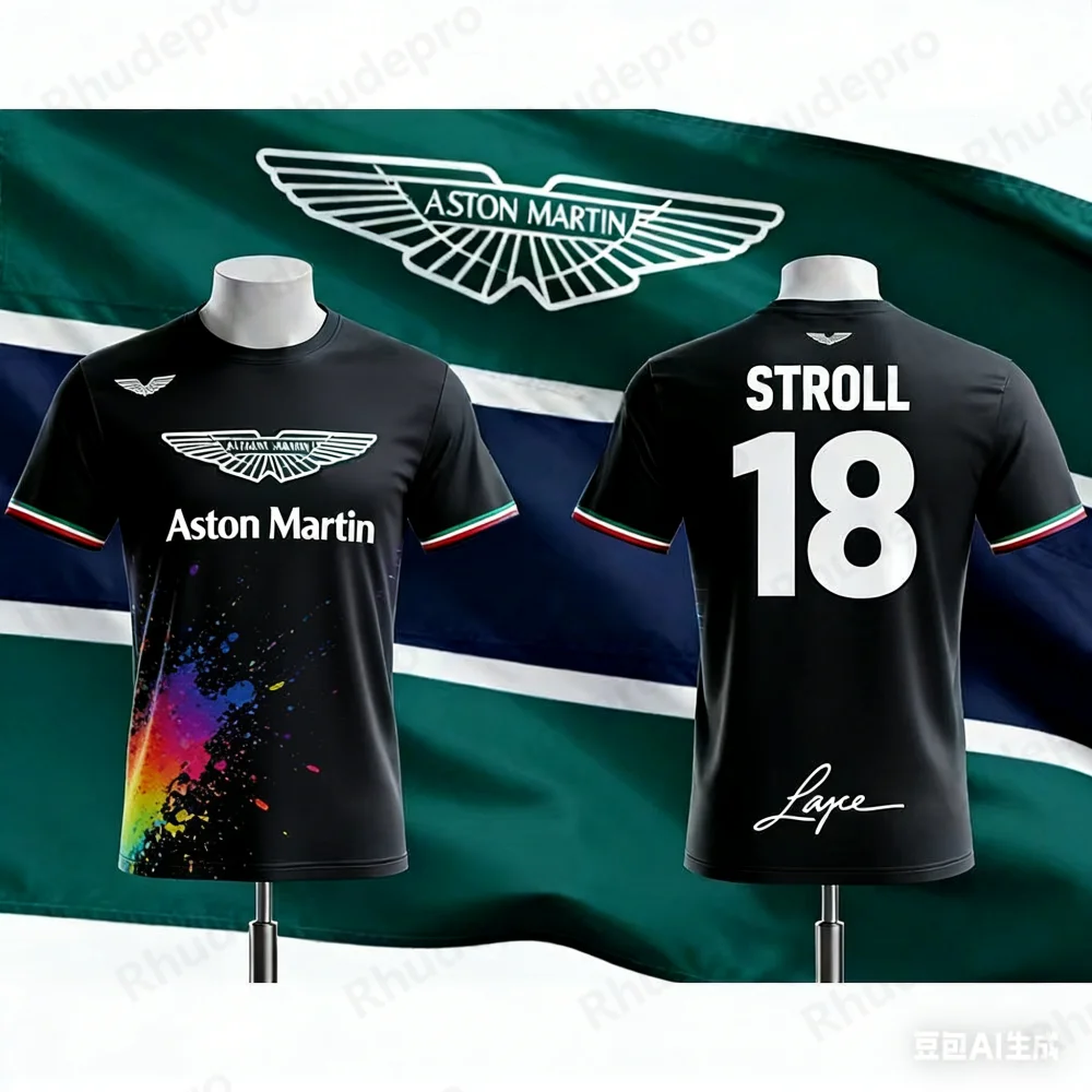 

Футболка команды Aston Martin Racing с 3D-принтом, Джерси Ланса Стролла 18, Арамко 2026, Фернандо Лозоны 14, Футболка для фанатов команды Aston Martin