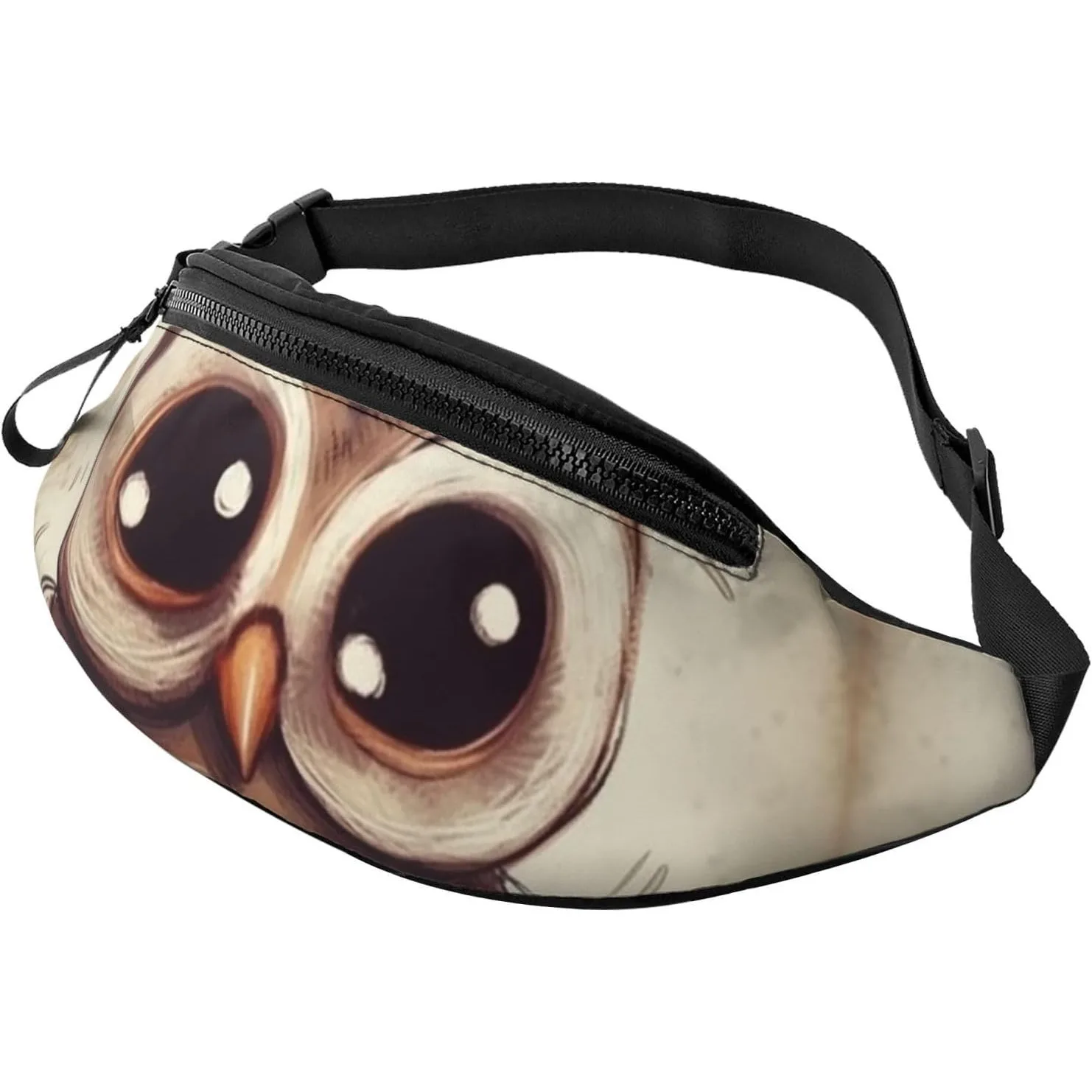 Cute Owl Fanny Pack for Men Women Waterproof Waist Bags Large Crossbody Belt Bag Running Bum Bag