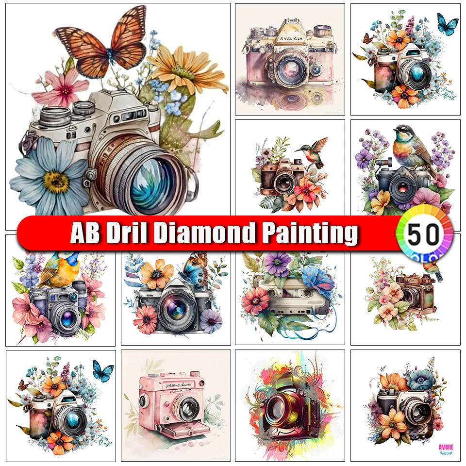 

Zipper Bag AB Diamond Painting Camera Flower Full 5d Mosaic Landscape Diamond Embroidery Picture Rhinestone Home Decor Gift