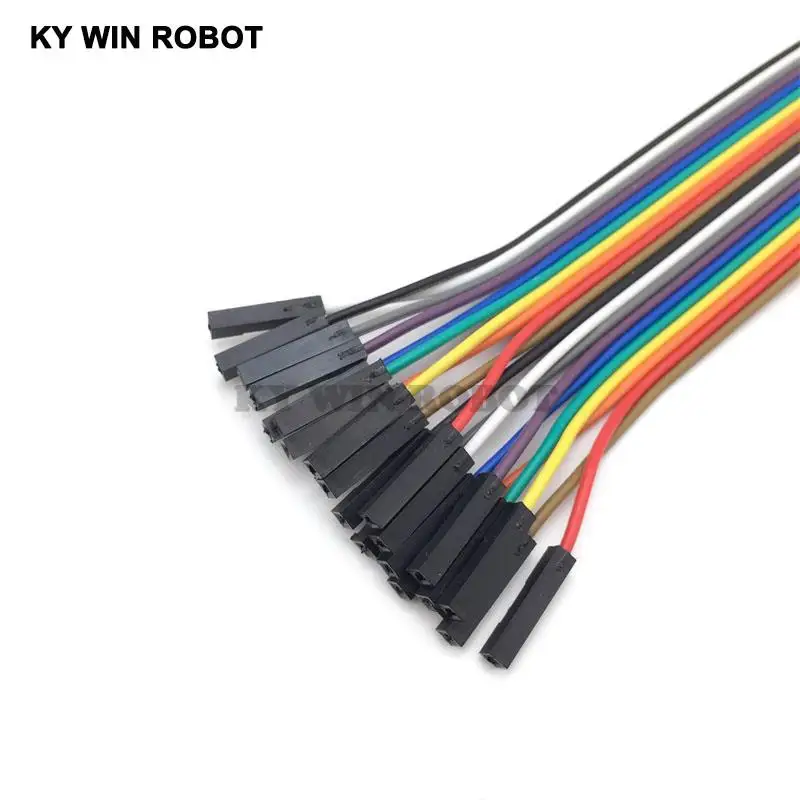 DuPont line 20cm 2.54mm 1p-1p Pin Female to Female Color Breadboard Cable Jump Wire Jumper For Arduino 20pcs