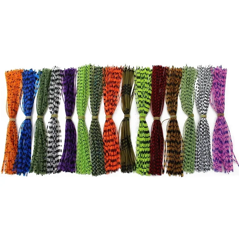 

Tigofly 16 Bundles Striped Barred Color Silicone Skirts Legs Flake DIY Spinner Bait Squid Rubber Thread Fly Tying Materials