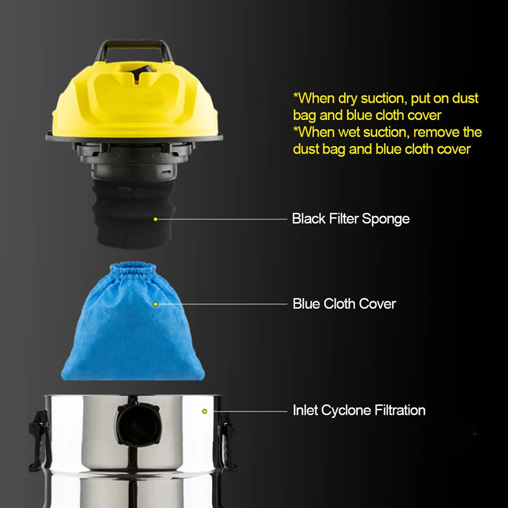 Foam Filter Fast Drying Foam Filter 12mm*H15mm Wet Dry Vacuuming 1PCS Reduce Noise Fast Drying For Karcher WD2.200