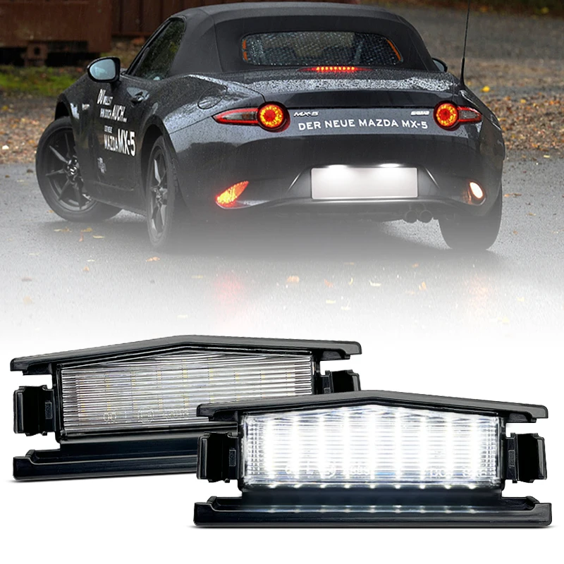 

2 шт. для Mazda MX-5 Miata Mazda2 Hatchback 2016-2022 белый светодиодный светильник номерного знака