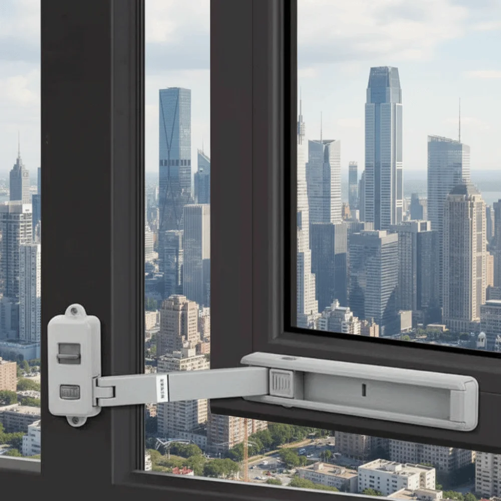 

Plastic Child Protection Lock Strong Fixation Unisex Design Door Window Limiter Anti-theft No Punching Window Safety Lock