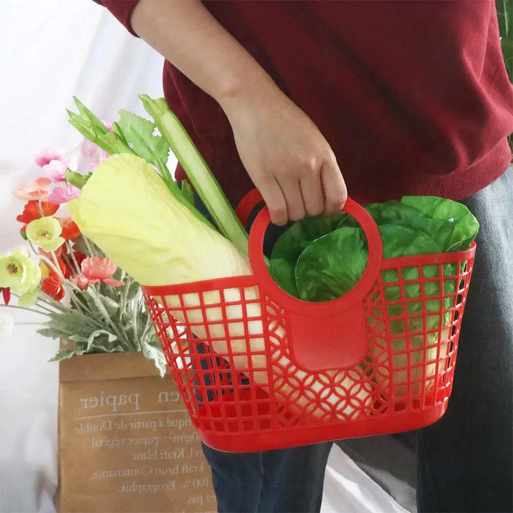 Portable 1Pcs Practical Hollow Hand-Held Toy Organizer Kitchen Bathroom Accessories Storage Basket Basket