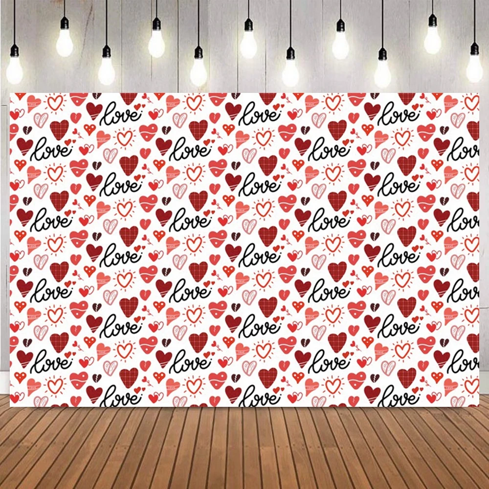 

Happy Valentine's Day XO Love Heart Graffiti Photography Background Couple Date Portrait Home Decor Photo Backdrop Studio Props