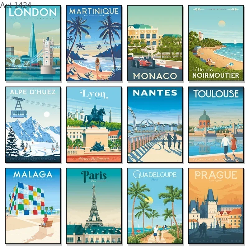 Modern Art Europe Travel Poster Aesthetic Canvas Paintings And Prints Wall Art HD Pictures For Home Office Room Decor Framele