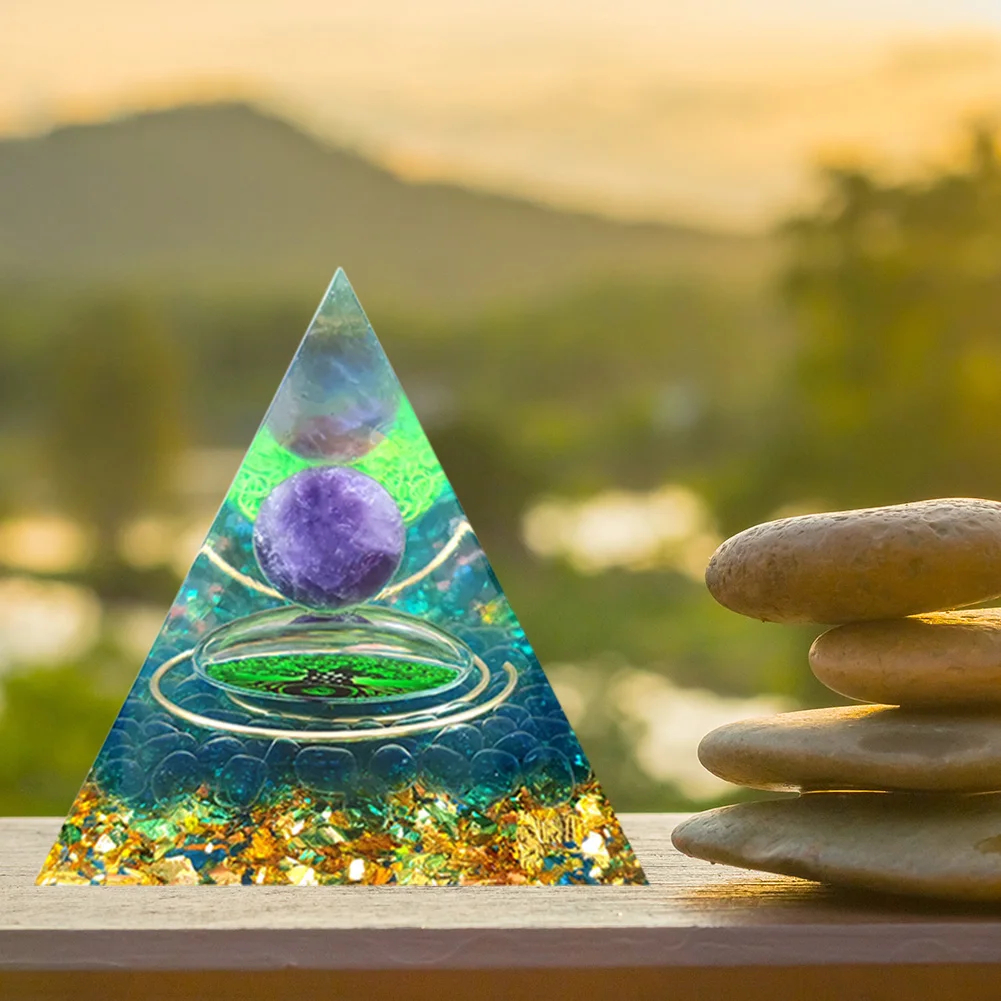 Orgonite Pyramid Crystal Orgone Energy Reiki Balancing Meditation Protection