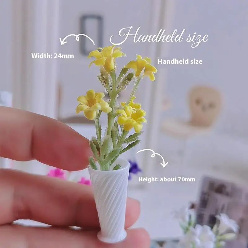 ミニ鉢植えテーブルデコレーション、ドールハウス用、シミュレーションフラワーホームオーナメントモデル