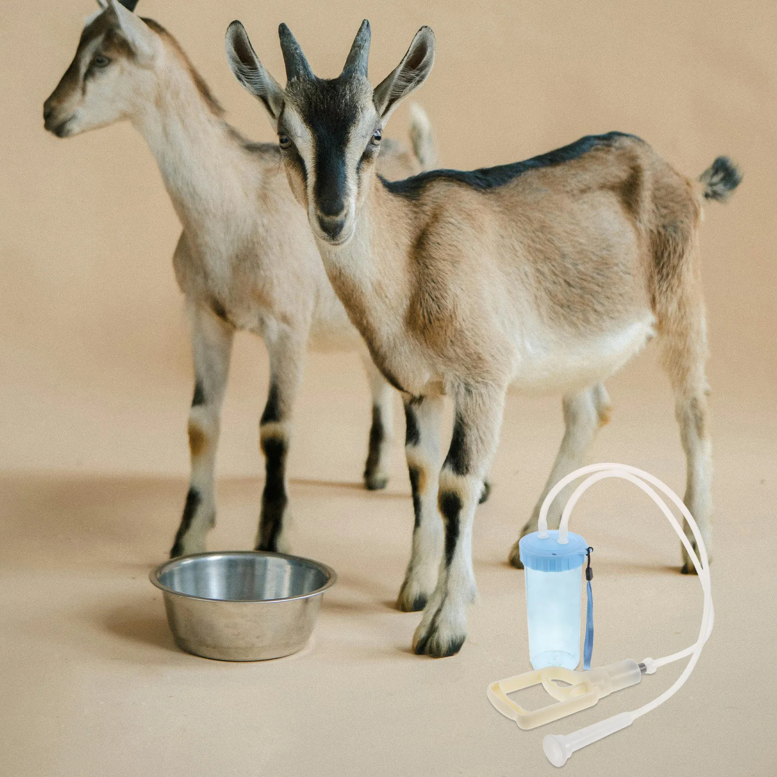 1Set Portable Sheep Milking Machine Manual Hand Pump Suction Kit for Goat Cow Small Scale Farming Easy Clean Reusable Veterinary