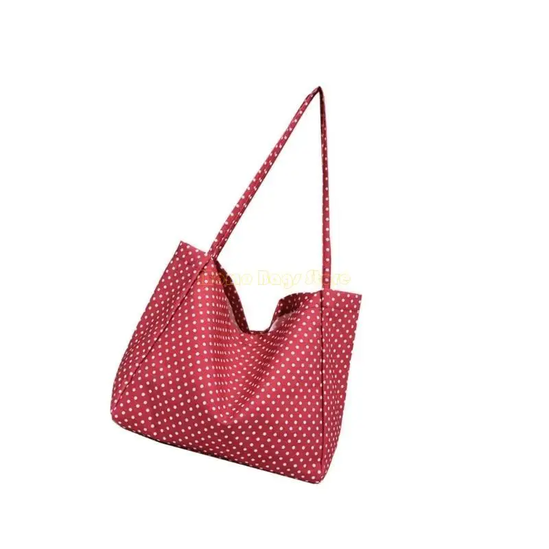 X90D Trendy Unisex Canvas Bag Red Retro Ergonomic Strap Shoulder Bags Fashion Underarm Purse for Daily Commute