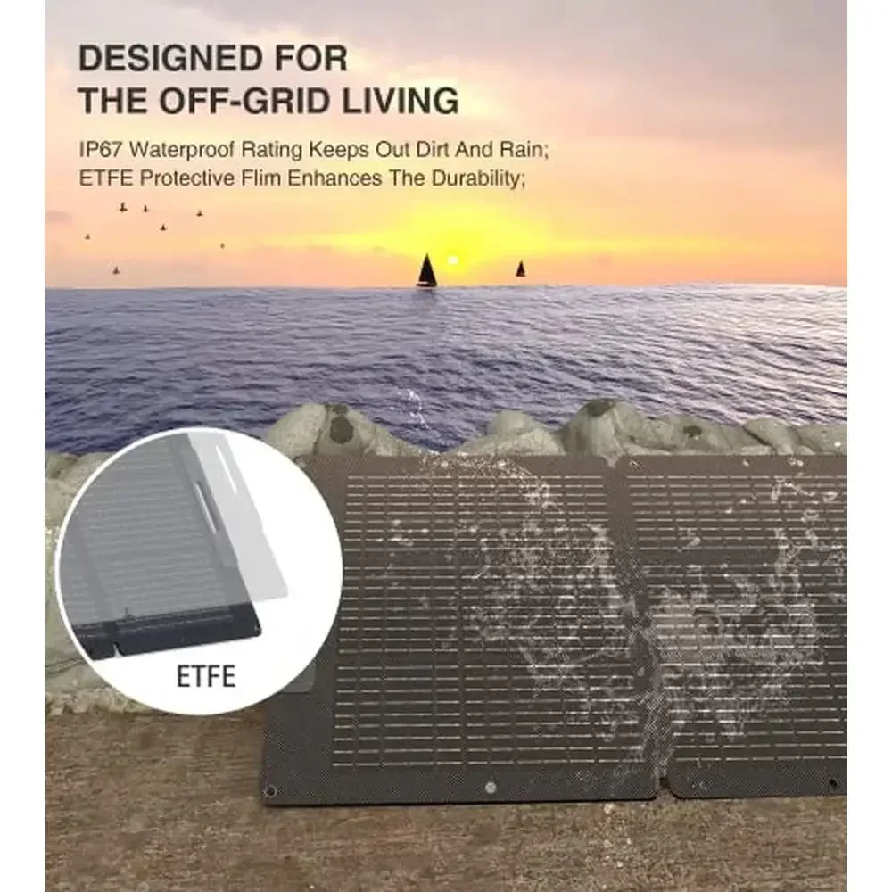 

200W Lightweight Monocrystalline Solar Panel Kit IP67 Waterproof Foldable Portable Solar Panel with Adjustable Kickstand