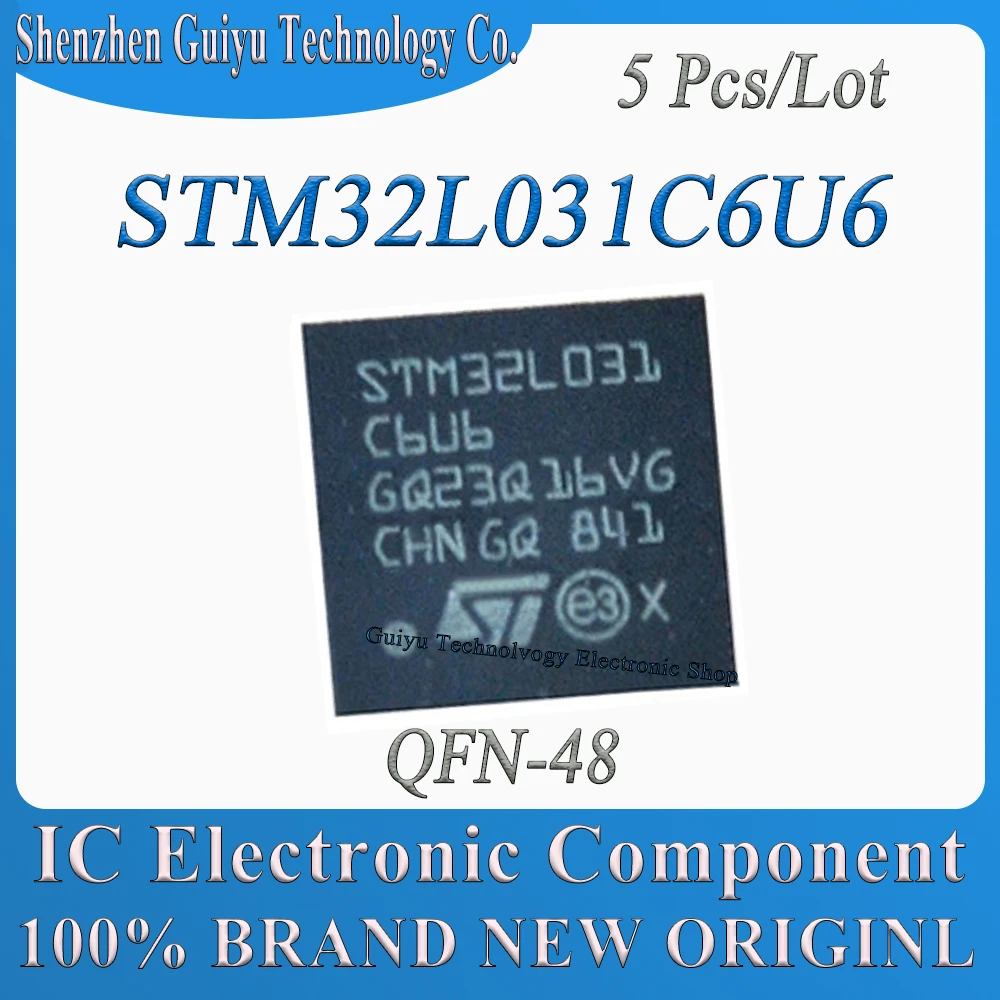 

5 Pcs/Lot STM32L031C6U6 STM32L031C6 STM32L STM QFN-48 IC MCU Chip