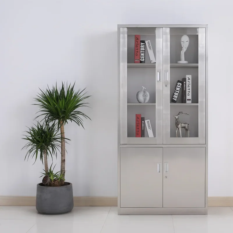 Stainless steel file cabinet Employee locker Cleaning storage Balcony sundries with lock with drawer Water cup storage cabinet