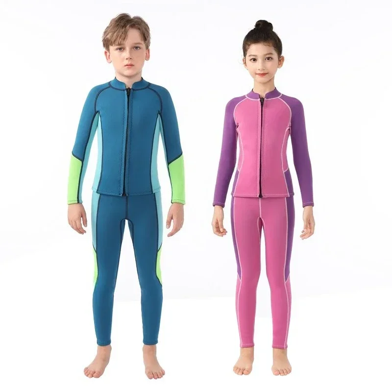 

Outdoor Children's Wetsuit 2.5mm Boys' Split Swimsuit Thermal Long Sleeve Wetsuit Men Roupa De Mergulho Swimming Suit for Women