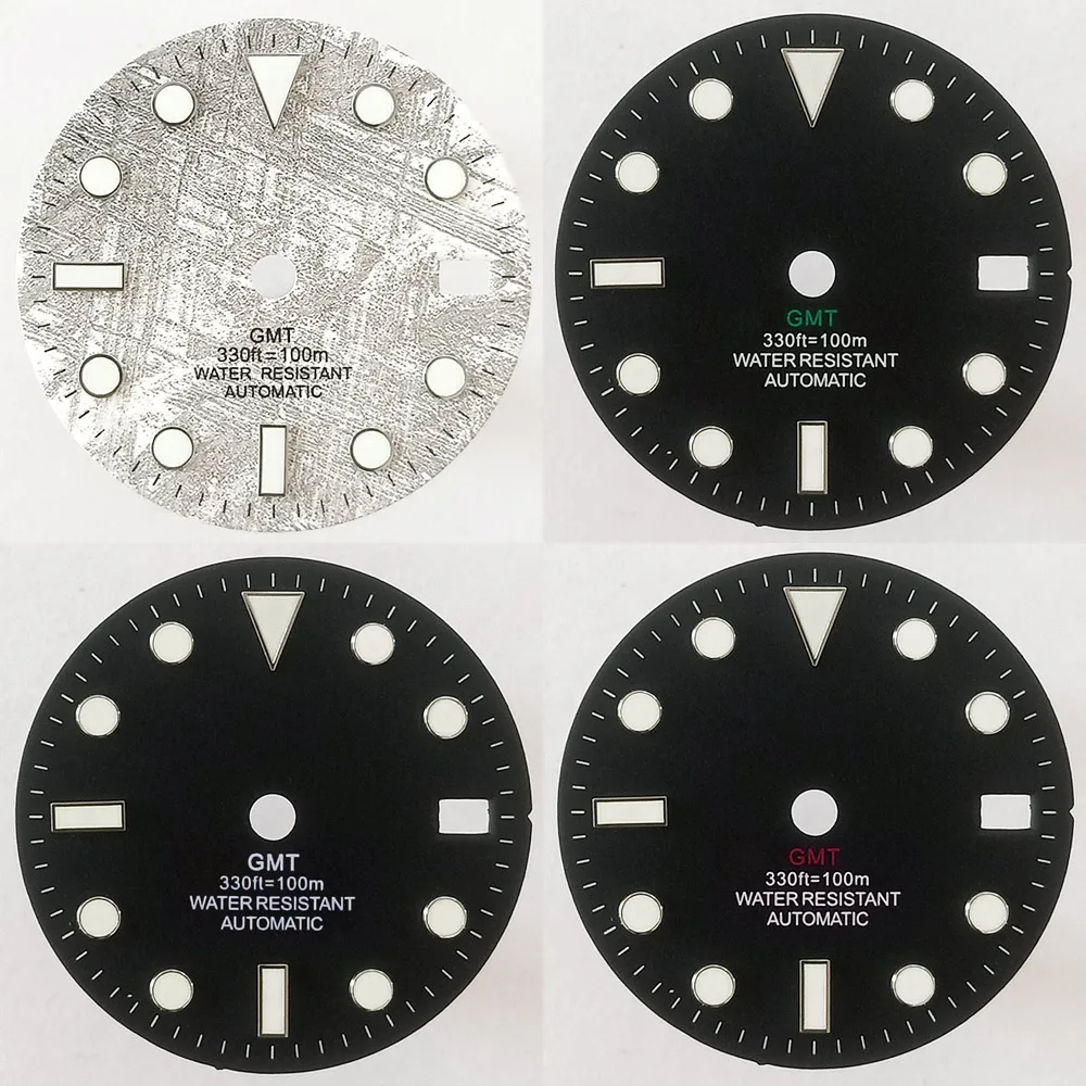 28.5 ملم بتوقيت جرينتش ساعة يد ساعة يد bgw9 مضيئة مناسبة لحركات NH-34 ملحقات الساعة تجميع الساعات #2