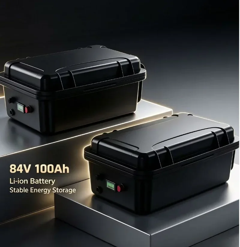84V 100Ah Rechargeable Lithium‑Ion Battery, Built‑in Optimized BMS, 8400W High‑Power Output, Durable Heavy‑Duty Power Unit for E