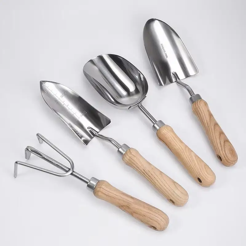 Stainless Steel Garden Trowel Set 3Pcs, Planting Digging Tools for Flower Vegetable Home Use, Beach Sand Shovel