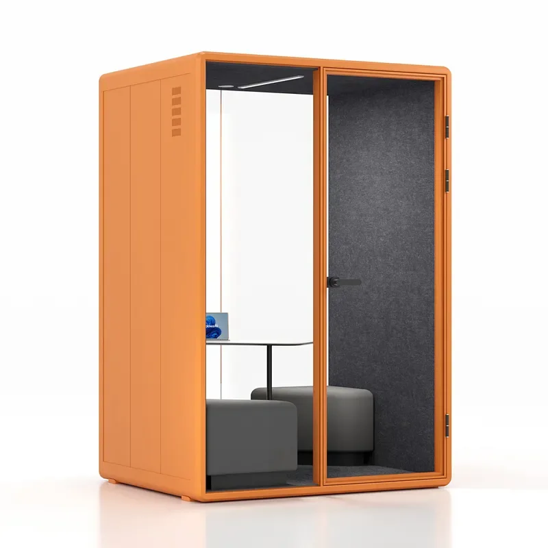 Modern Steel Soundproof Office Cabin for Co-working Conference Calls 100 Percent Soundproof Suitable for Quiet Meetings
