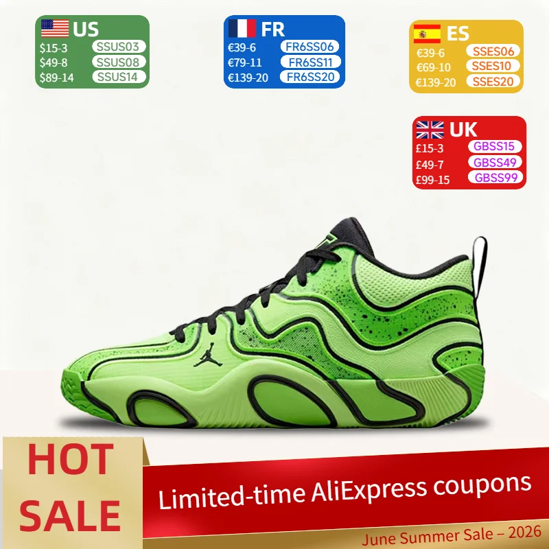 Tênis de basquete Nike Jordan Tatum 3 CNY Trendy Mid-Top para homens Ghost Green com suporte, antiderrapante e durável HV5912-300